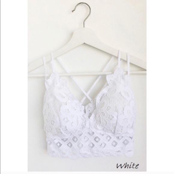 White Boho Crochet Lace Bralette Straps - Picture 3 of 4